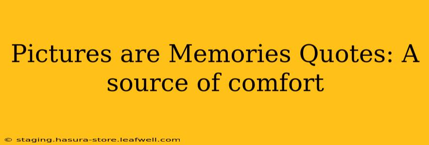 Pictures are Memories Quotes: A source of comfort