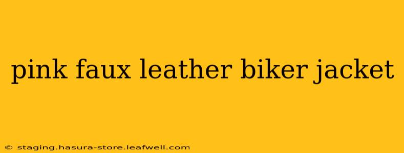 pink faux leather biker jacket