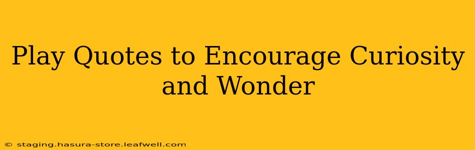 Play Quotes to Encourage Curiosity and Wonder