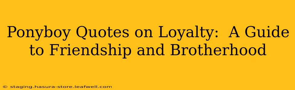 Ponyboy Quotes on Loyalty:  A Guide to Friendship and Brotherhood