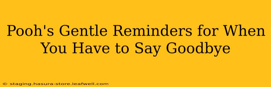 Pooh's Gentle Reminders for When You Have to Say Goodbye