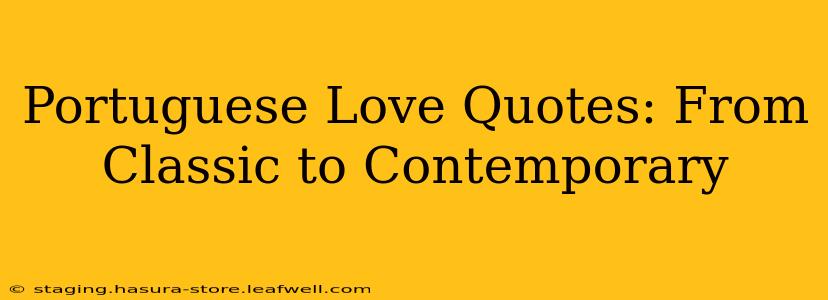 Portuguese Love Quotes: From Classic to Contemporary