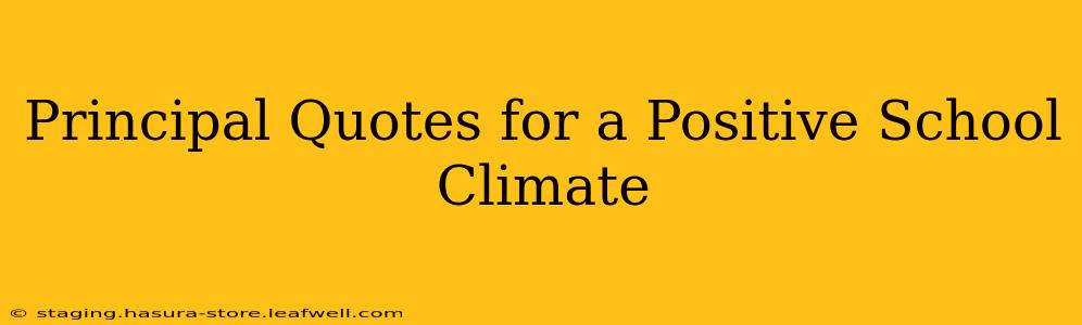 Principal Quotes for a Positive School Climate