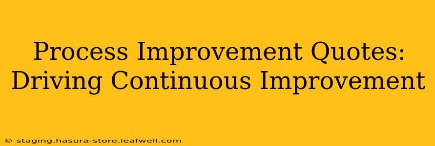 Process Improvement Quotes: Driving Continuous Improvement