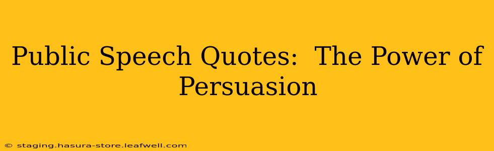 Public Speech Quotes:  The Power of Persuasion
