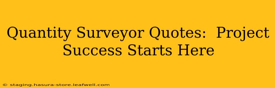 Quantity Surveyor Quotes:  Project Success Starts Here