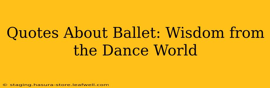 Quotes About Ballet: Wisdom from the Dance World