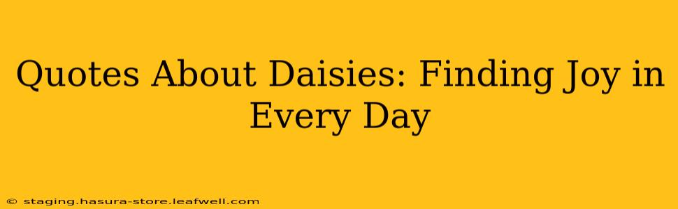 Quotes About Daisies: Finding Joy in Every Day