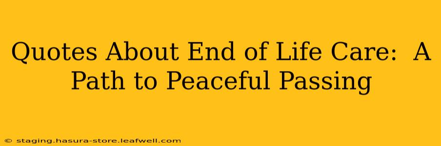 Quotes About End of Life Care:  A Path to Peaceful Passing