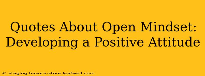 Quotes About Open Mindset:  Developing a Positive Attitude
