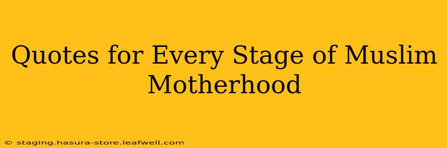 Quotes for Every Stage of Muslim Motherhood
