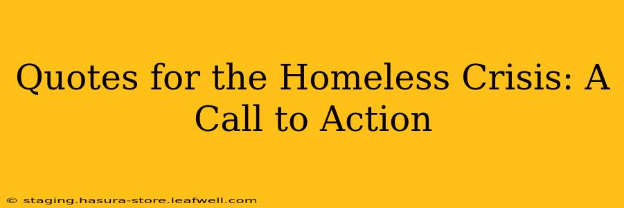 Quotes for the Homeless Crisis: A Call to Action
