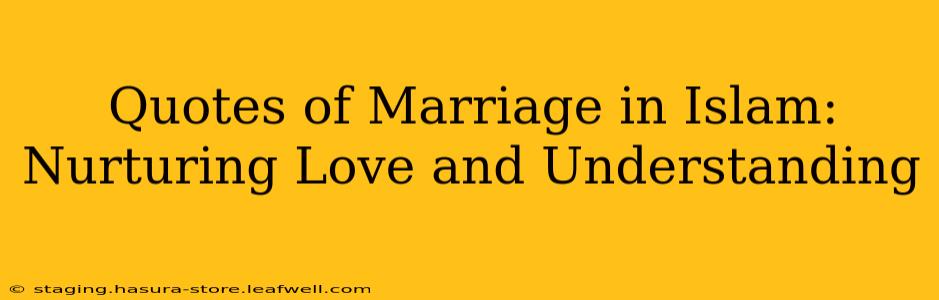 Quotes of Marriage in Islam: Nurturing Love and Understanding