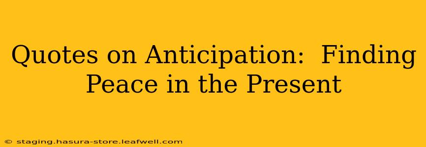 Quotes on Anticipation:  Finding Peace in the Present