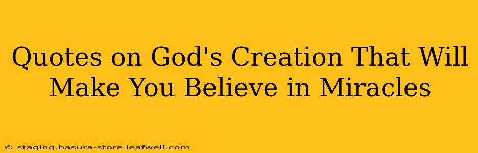 Quotes on God's Creation That Will Make You Believe in Miracles