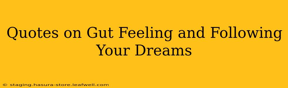Quotes on Gut Feeling and Following Your Dreams