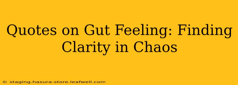 Quotes on Gut Feeling: Finding Clarity in Chaos