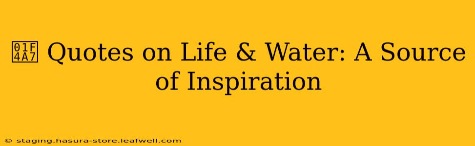 💧 Quotes on Life & Water: A Source of Inspiration