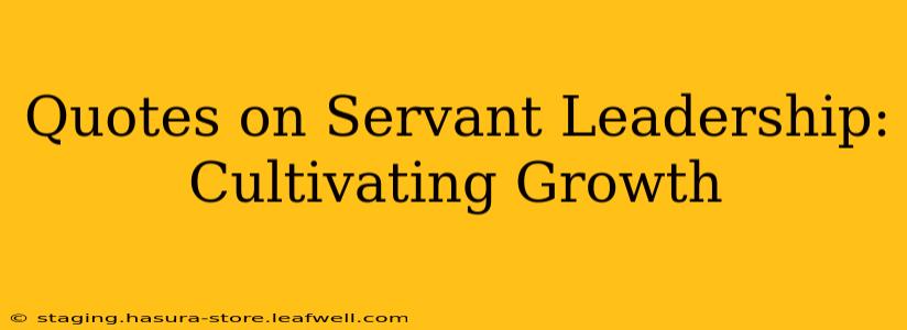 Quotes on Servant Leadership: Cultivating Growth