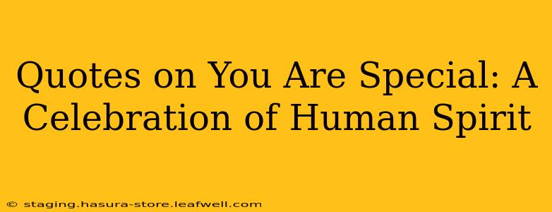 Quotes on You Are Special: A Celebration of Human Spirit