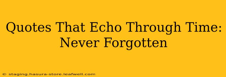 Quotes That Echo Through Time: Never Forgotten