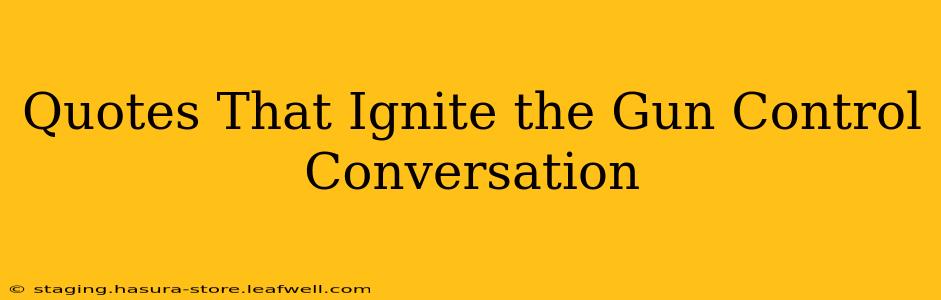 Quotes That Ignite the Gun Control Conversation