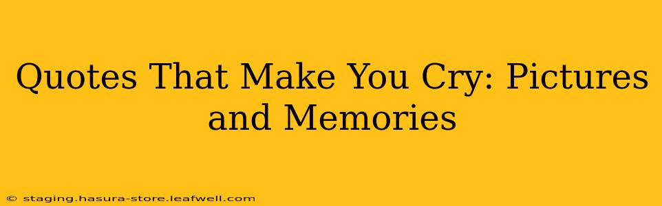 Quotes That Make You Cry: Pictures and Memories