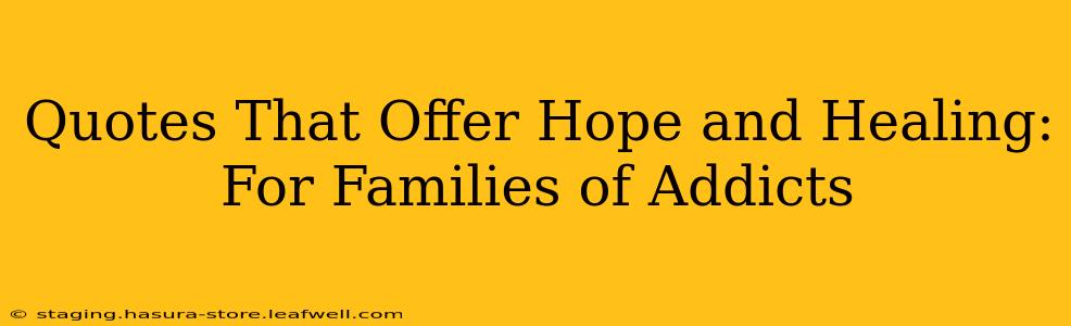 Quotes That Offer Hope and Healing: For Families of Addicts