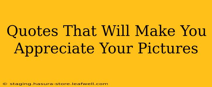 Quotes That Will Make You Appreciate Your Pictures