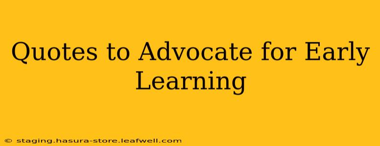 Quotes to Advocate for Early Learning