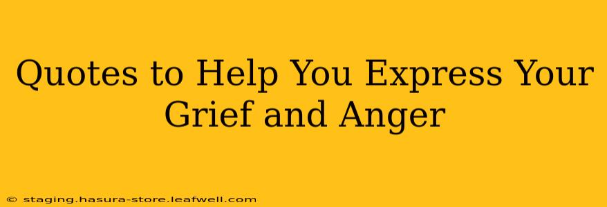 Quotes to Help You Express Your Grief and Anger