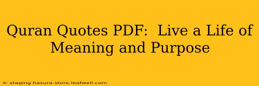 Quran Quotes PDF:  Live a Life of Meaning and Purpose