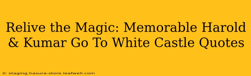Relive the Magic: Memorable Harold & Kumar Go To White Castle Quotes
