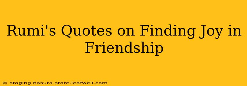 Rumi's Quotes on Finding Joy in Friendship