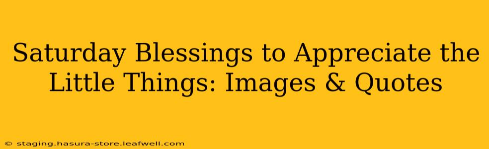 Saturday Blessings to Appreciate the Little Things: Images & Quotes