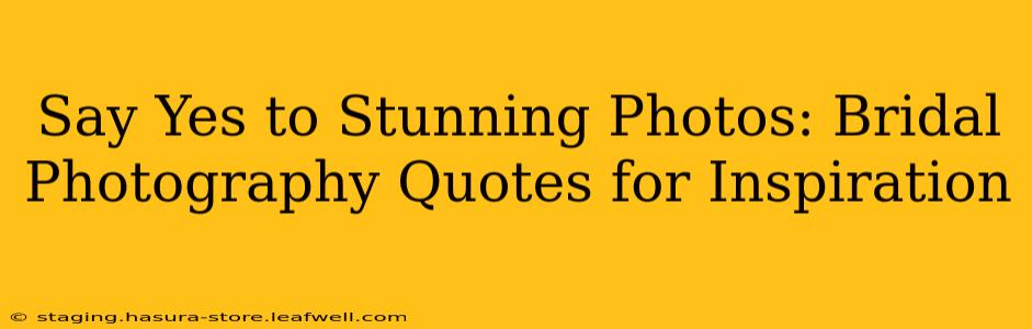 Say Yes to Stunning Photos: Bridal Photography Quotes for Inspiration