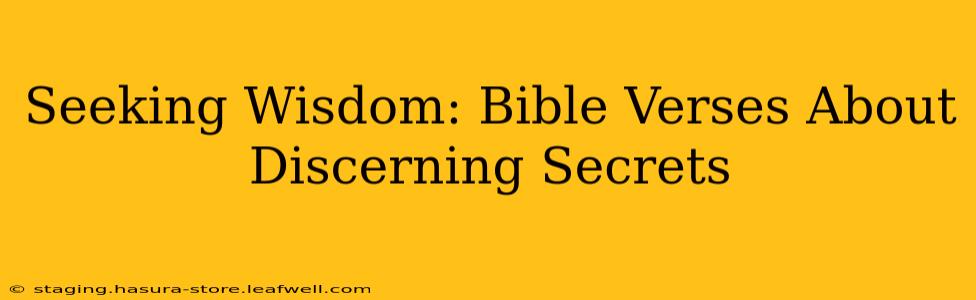 Seeking Wisdom: Bible Verses About Discerning Secrets