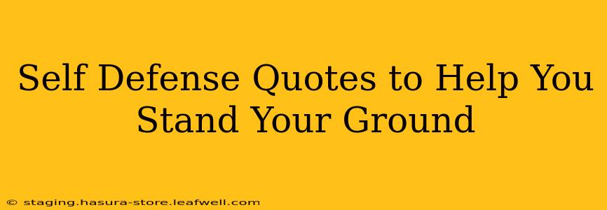 Self Defense Quotes to Help You Stand Your Ground