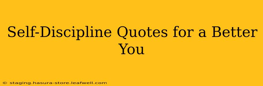 Self-Discipline Quotes for a Better You