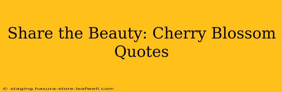Share the Beauty: Cherry Blossom Quotes