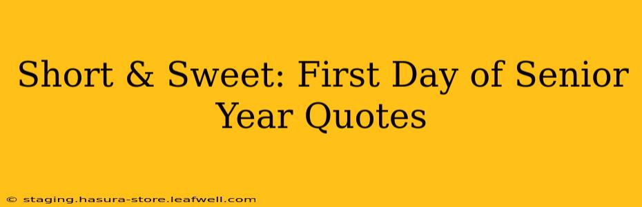 Short & Sweet: First Day of Senior Year Quotes