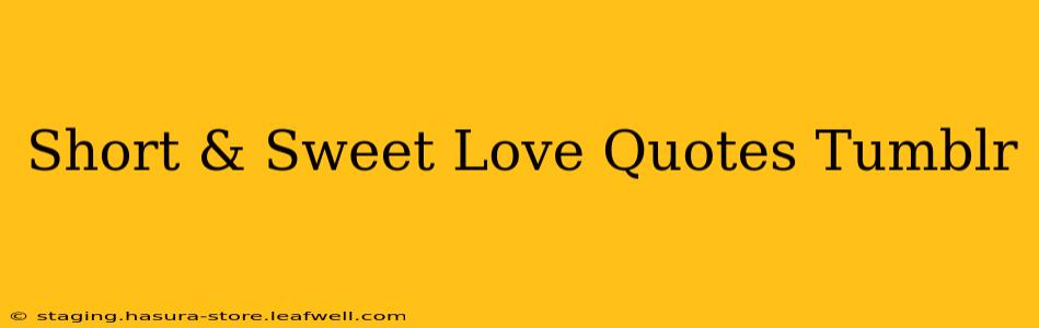 Short & Sweet Love Quotes Tumblr