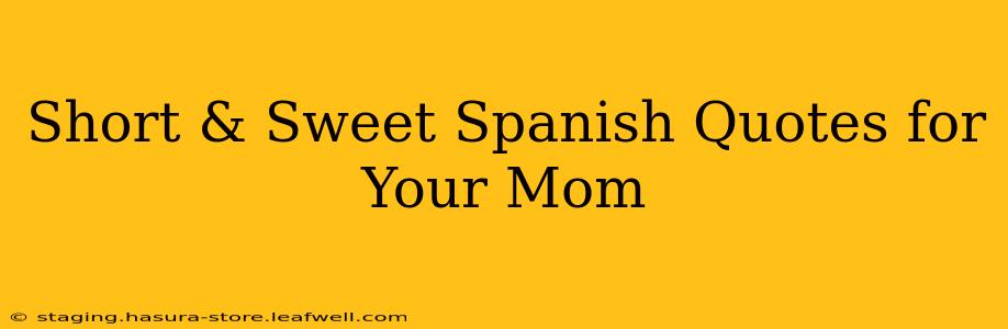 Short & Sweet Spanish Quotes for Your Mom