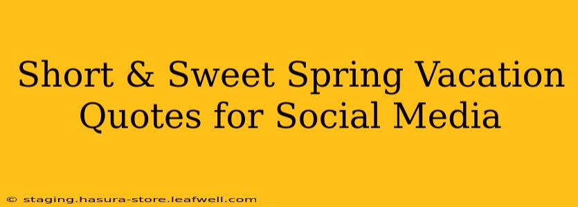 Short & Sweet Spring Vacation Quotes for Social Media