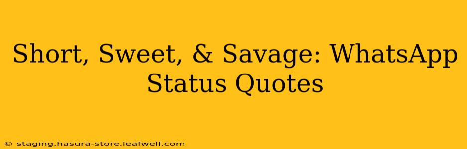Short, Sweet, & Savage: WhatsApp Status Quotes
