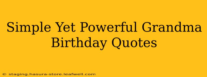 Simple Yet Powerful Grandma Birthday Quotes