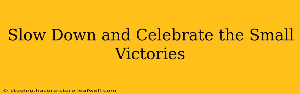 Slow Down and Celebrate the Small Victories