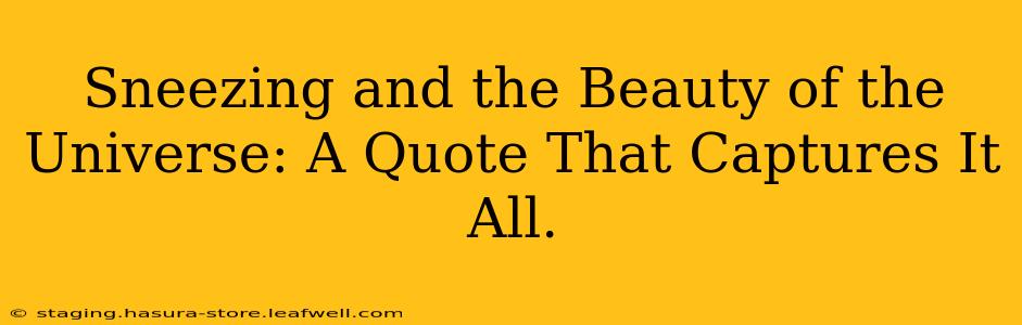 Sneezing and the Beauty of the Universe: A Quote That Captures It All.