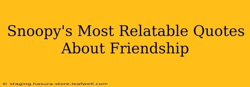 Snoopy's Most Relatable Quotes About Friendship