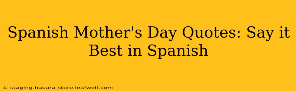 Spanish Mother's Day Quotes: Say it Best in Spanish